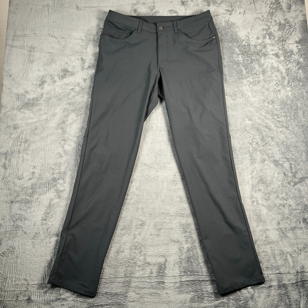 Lululemon Chino Pants Mens 32 Gray Stretch Tennis Golf Resort Wear Skinny Leg